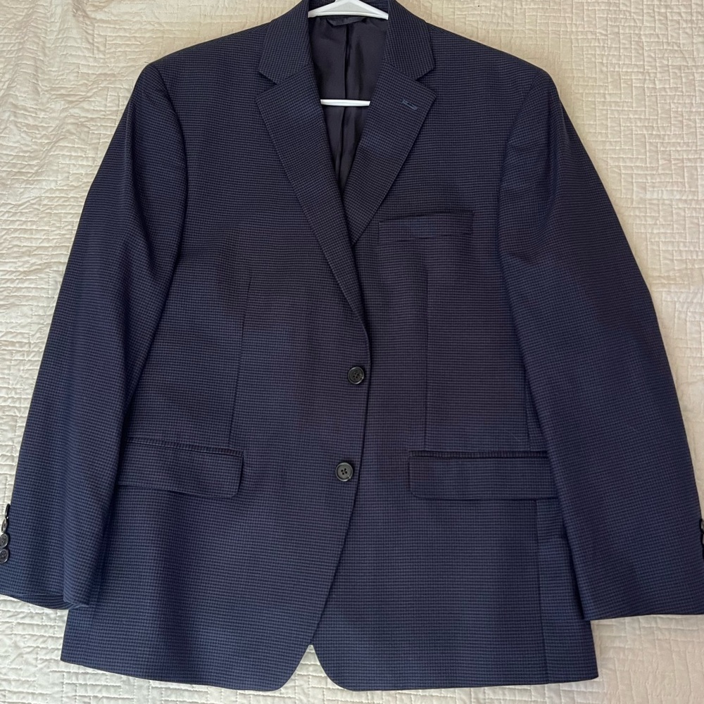 Lauren Ralph Lauren Blue Houndstooth Sports Jacket Blazer Men’s Size 44s